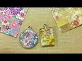 【UVレジン 100均】折り紙しみない様に両面テープ利用してみました！　【初心者】resin Using Origami