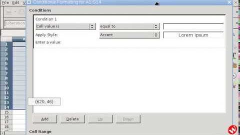 Libreoffice - Calc - Highlight cell on condition