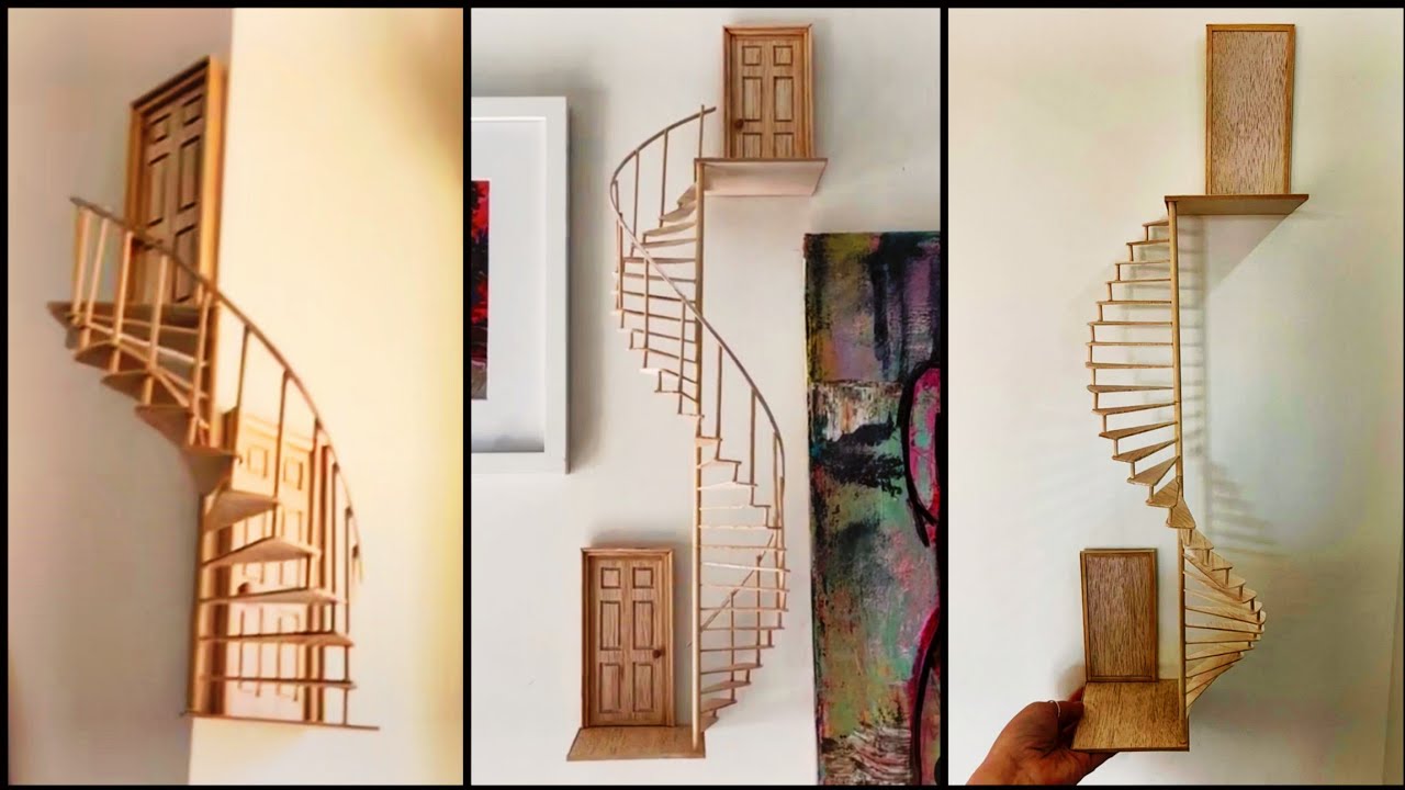 Making Stairs for the fairy doors on my wall | Cardboard crafts ideas | Crafts from wastes