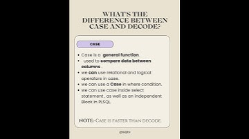 FAQ:- Case vs Decode #plsql #sql #mssql #mysql  #interviewquestions