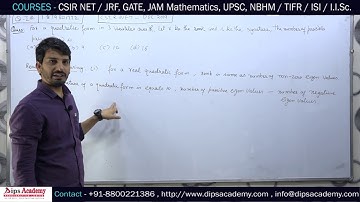 CSIR NET DEC 2019 - Solution for  Q ID 1879801772 | QUADRATIC FORMS
