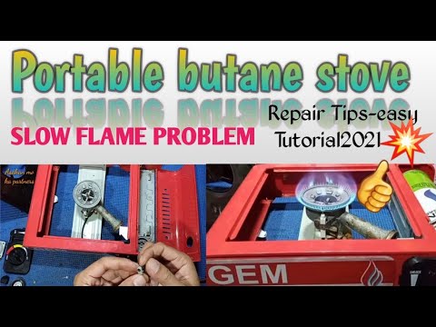 Butane Gas stove Repair|Low flame & gas regulator problem|easy Repair Tutorial2021#Portablestove