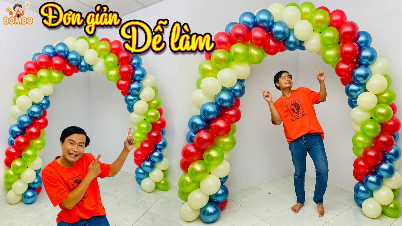 Hướng dẫn làm cổng bong bóng không cần khung - cổng vòm bong bóng - balloon arch tutorial