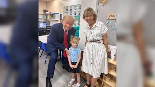 Heartwarming moment Donald Trump visits granddaughter at school