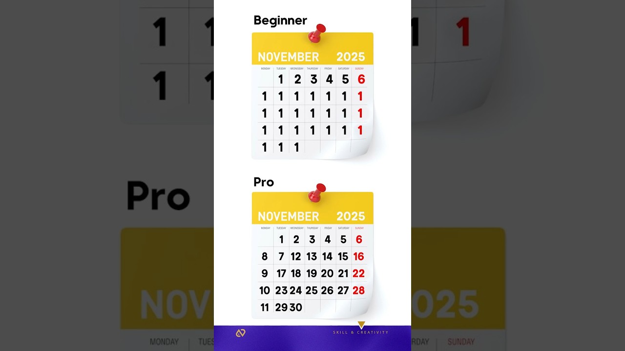 Beginner vs Pro Calendar Tricks You Need to See! Illustrator Tutorial