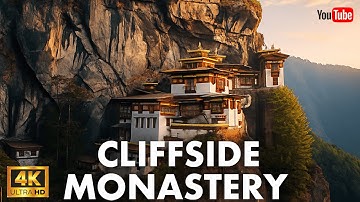 Lantern Monastery at Sunset 🌅 Cliffside Sanctuary Above the Clouds | Cinematic 4K