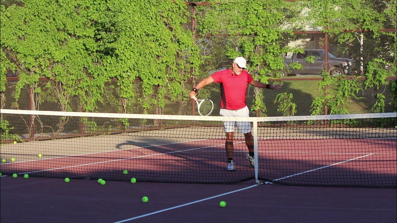 Tennis Lesson VOLLEY PROPER SWING PATH LIVE BALL DEMO INSIGHT