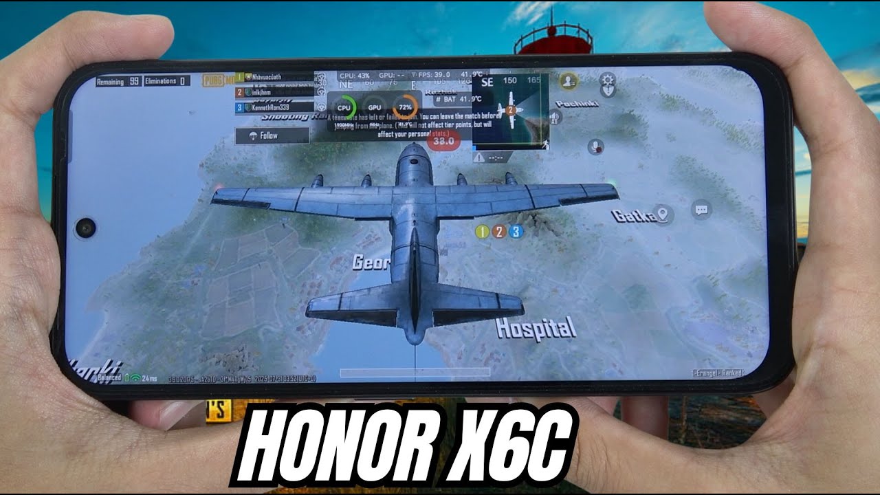 Honor X6c test game PUBG Mobile | Snapdragon 6 Gen 1