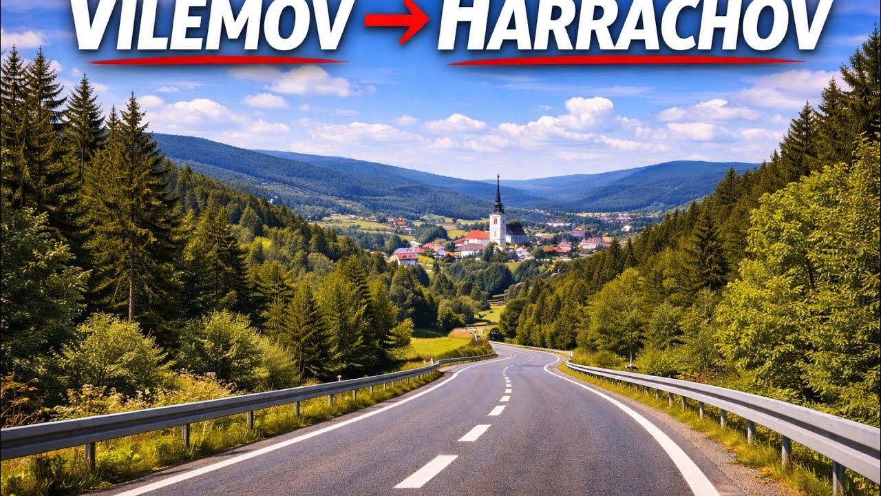 🚗 Vilémov → Harrachov | Klidná jízda autem | 4K | Bez komentáře