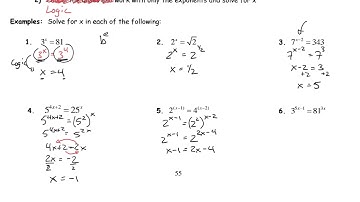 Math 30 2 Solving Simple Exponential Equations   Lessons