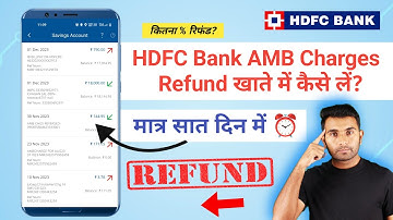HDFC Bank Refund AMB Charges | Reimbursement Account Fees & Charges | HDFC AMB charges refund letter