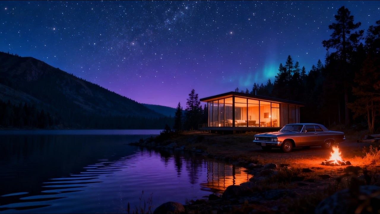 Midnight Lakeside Glow 🌌🔥 | Cinematic Lofi / Chill Ambient (No Vocals)