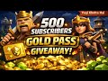 Gold Pass Giveaway on 500 Subs🔥 - Live with Yogi Khelta Hai 🛑 #shortstream #coclive #cocshort #coc