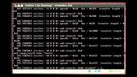 UniStor Linux Demonstrating the SCSI Trace (scsitrc) kernel module