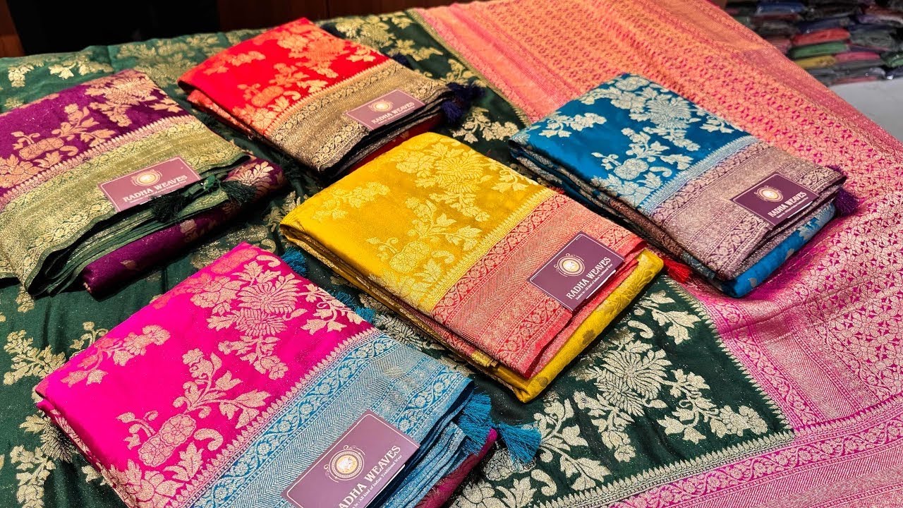 Banarasi Rasian Crape Silk Sarees @Flat 50% Off Single Courier Avl Ubaid Collection ￼