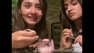 Durefishan saleem eating food with friend laiba khan#bilalabbas #durefishansaleem