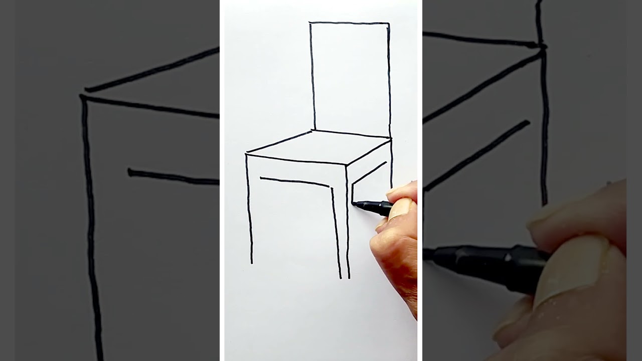 3d Chair Drawing Easy In 2020 Easy Drawings Chair Drawing Drawings