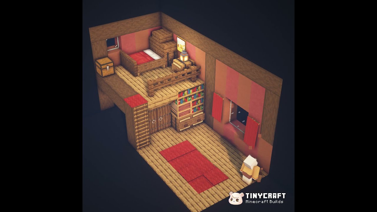 Minecraft: Bedroom & Living Room Design #shorts - YouTube