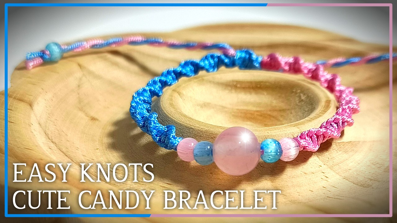 How to Make a Cute Candy Bracelet 🍬 | Easy Knots DIY Tutorial for Beginners