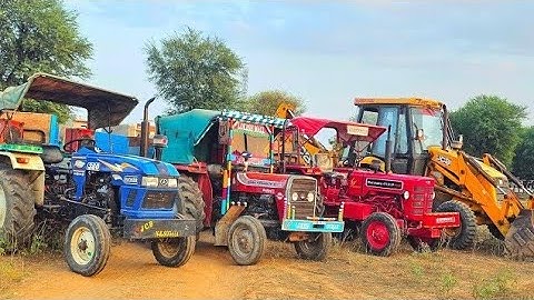 JCB 3dx Eco Backhoe loading Mud in Mahindra Eicher Sonalika tractor ll farmer Life