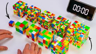 Rubik's Cube From 1x1 To 10x10 Speed Solving