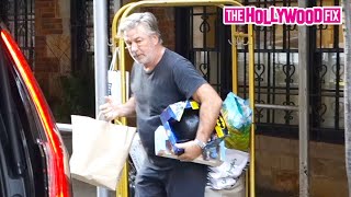 Alec Baldwin Pushes The Paparazzi Away When Asked About Turning His Phone Over To The Police