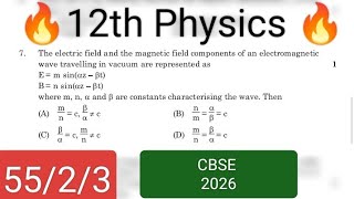 The electric field and the magnetic field components of an electromagnetic wave travelling 12 2026