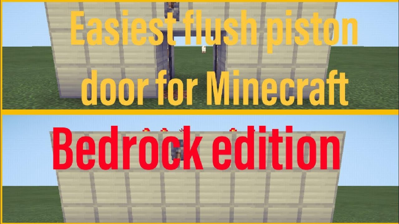How to make easiest Minecraft flush piston door for bedrock edition