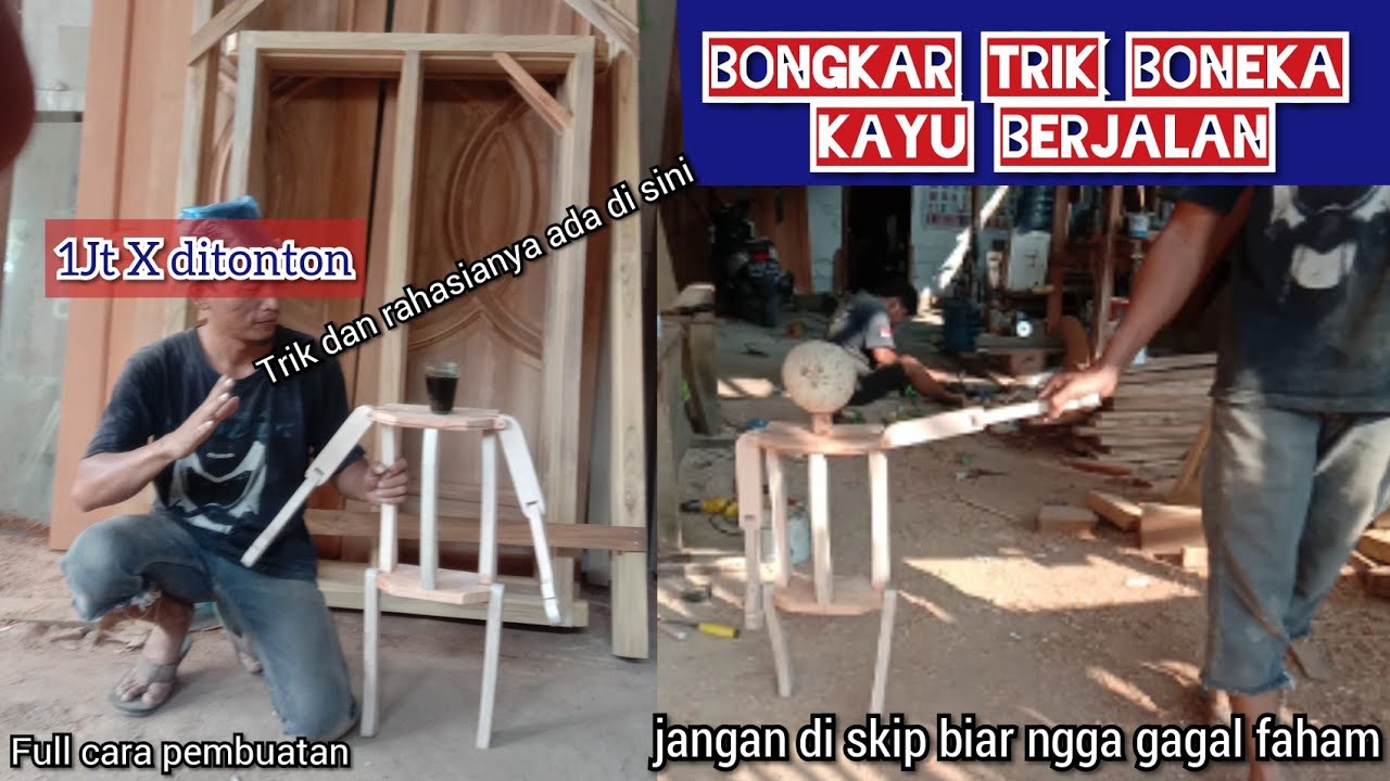 terbongkar sudah rahasia boneka kayu berjalan Full cara pembuatan