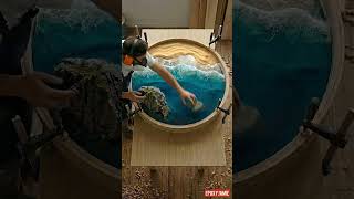 This Coffee Table Looks Like a Real Beach 😳☕ #shorts #epoxy