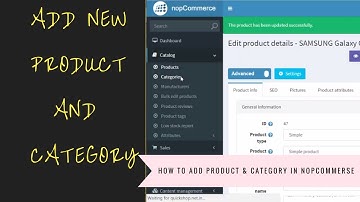 nopCommerce | New Product | New Category | Sub Category | Store Admin Guide