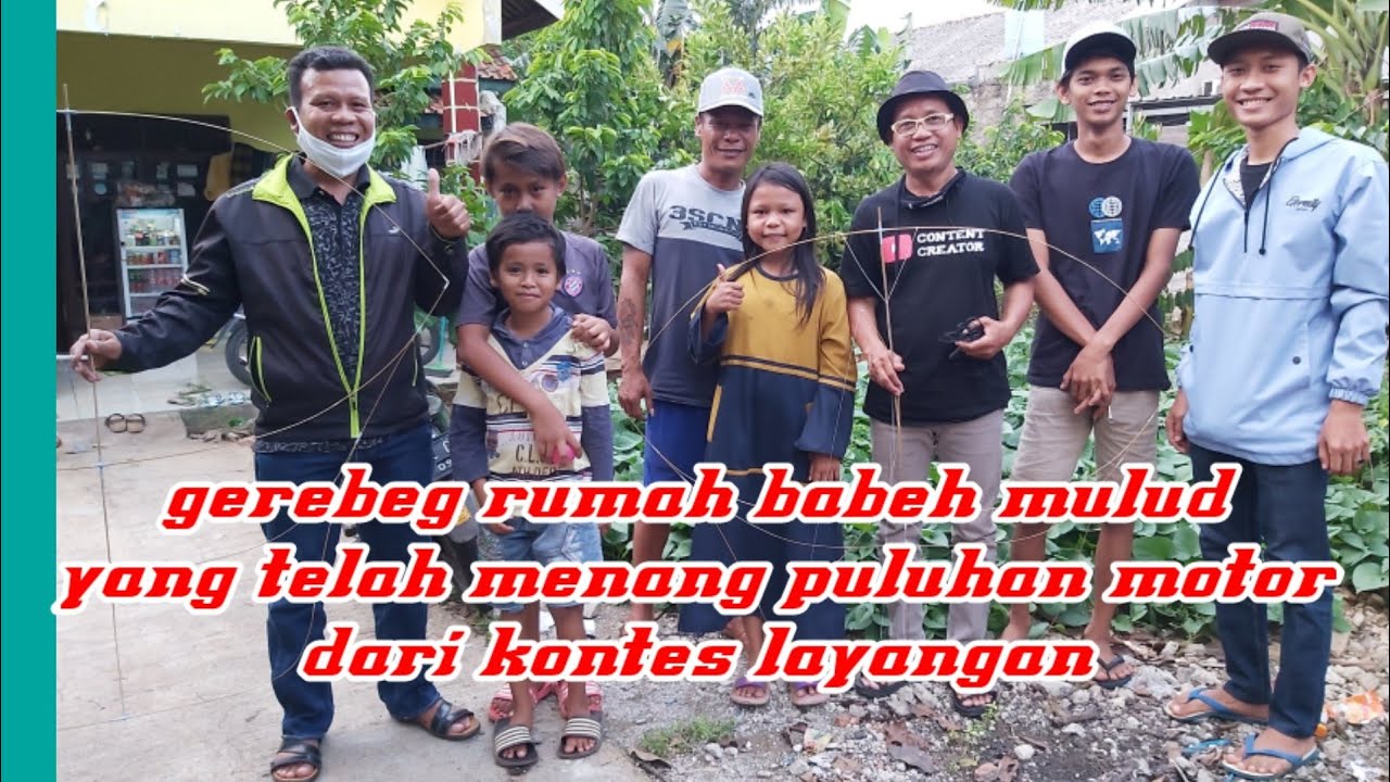 Gerebeg rumah Bp.layangan yaitu BABEH MULUD.puluhan motor di dapat menang kontes layangan.part 1