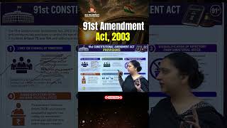 91st Amendment Act 2003 Explained | Amandeep Ma'am | Raj Malhotra's IAS