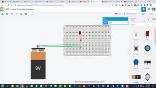 Simple LED / Resistor Circuit Using a Breadboard and Simple Tinkercad Circuits.