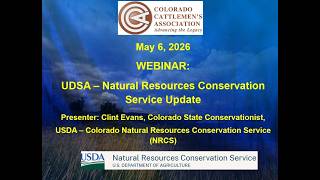 USDA - Natural Resources Conservation Service (NRCS) Colorado Update