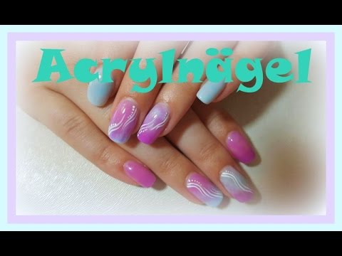 Acrylnagel Auffullen Zweifarbig Farbverlauf Bubble Gum Naildesign Youtube