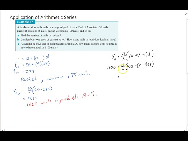Application of arithmetic series