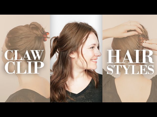 Easy claw clip hairstyle using a flower claw clip #hair #hairstyle #ha