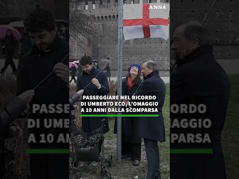 Video Nel ricordo di Umberto Eco, l'omaggio al Castello sforzesco a dieci anni dalla scomparsa
