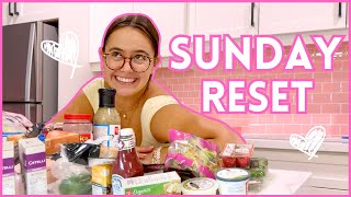 SUNDAY RESET | cleaning, groceries \& meal prep