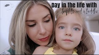 A DAY WITH US | Triplets & a Toddler, House Updates, Nutella Coffee & more | Allie Richmond