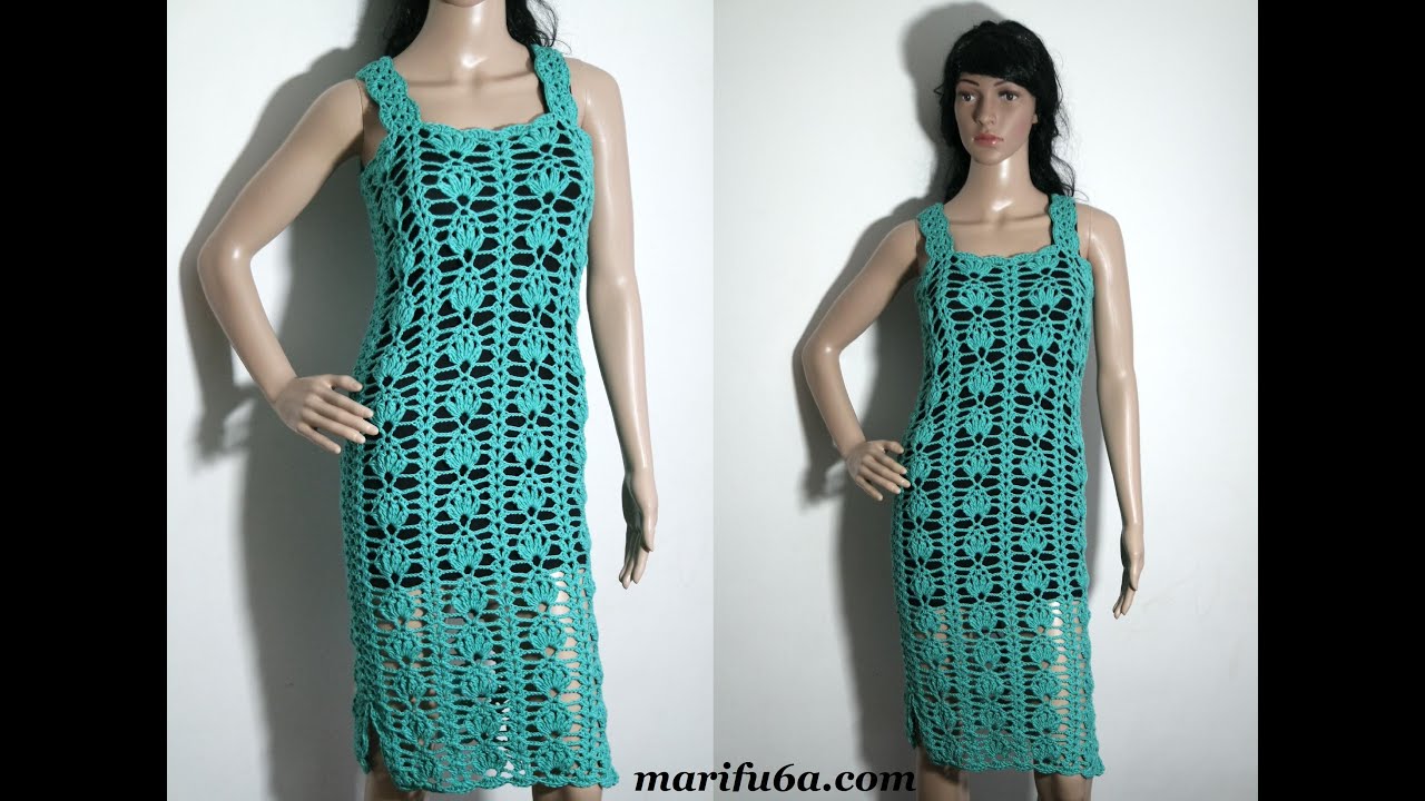 How to crochet pineapple summer dress pattern tutorial by marifu6a