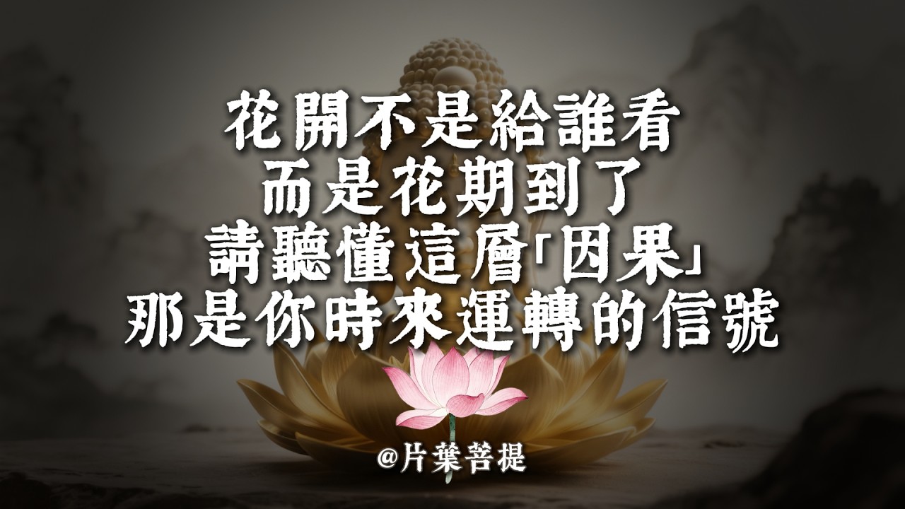 花開不是給誰看，而是花期到了！如果你正處於黑暗，請聽懂這層「因果」，那是你時來運轉的信號。#佛教文化 #人生感悟 #禅意生活 #正能量 #2026