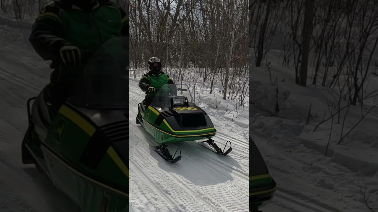 Ski-Doo, Scorpion,  Arctic Cat, John Deere, Yamaha Enticer Vintage Snowmobiles on trail ride  Ep.002