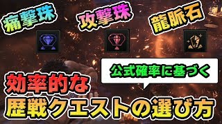 【MHW】効率的にレアな装飾品やカスタム強化に必要な龍脈石を入手しよう！おすすめ歴戦クエストの選び方解説【モンハンワールド】