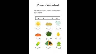 Phonics WorkSheets #englishspeaking #learning