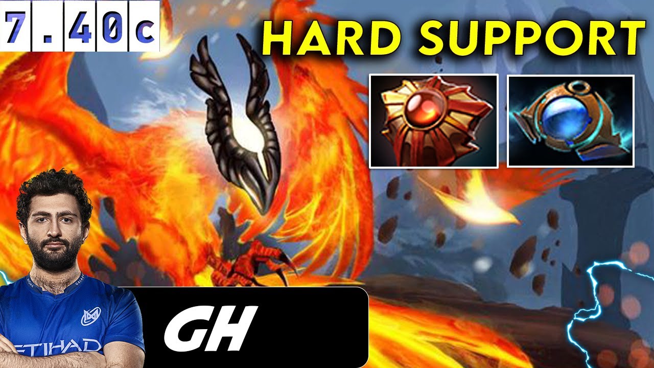 GH Phoenix Hard Support - Dota 2 Patch 7.40c Pro Player Gameplay