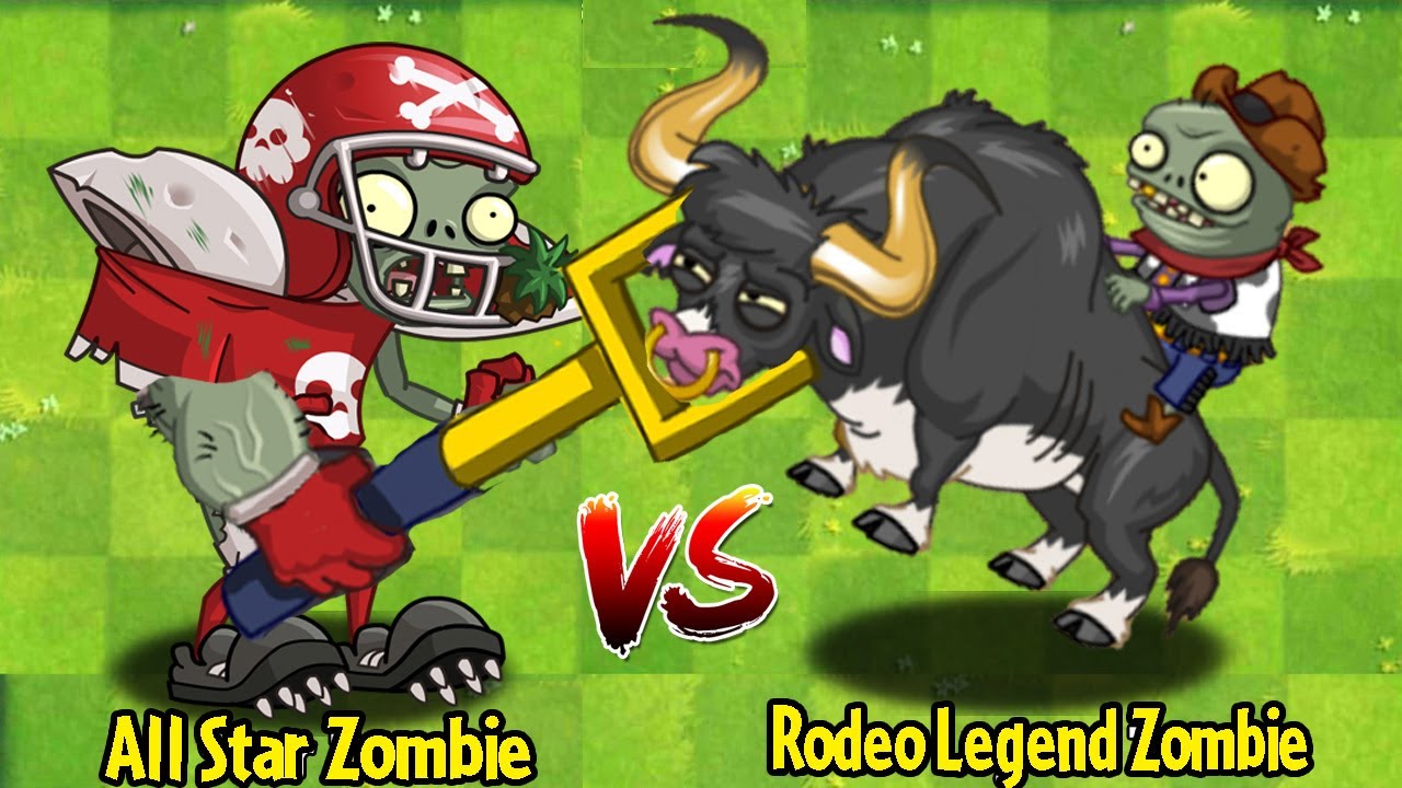 Football All-star Zombie Vs Rodeo Legend Zombie - Who Will Win? - PvZ 2 Zombie Vs Zombie