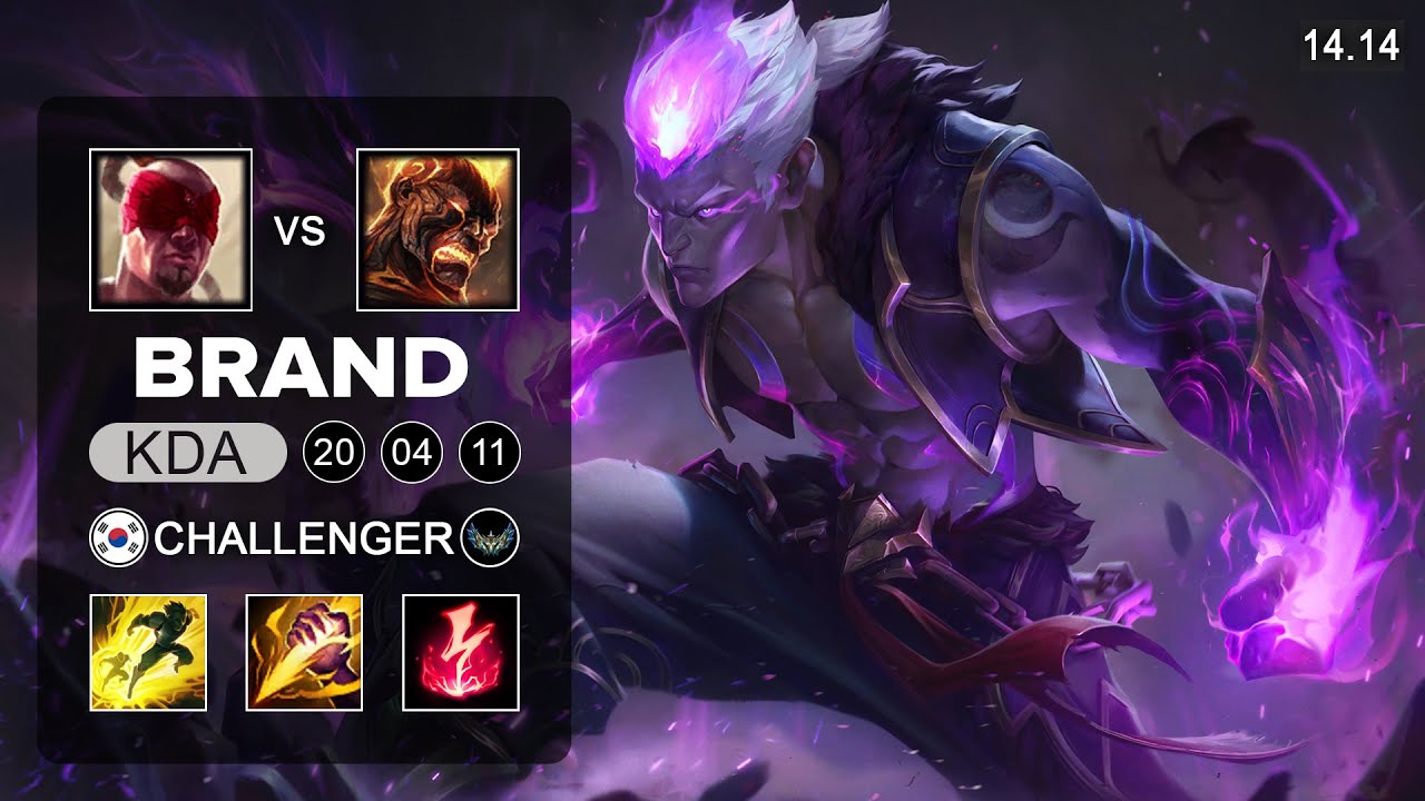 Brand vs Lee Sin Jungle - KR Challenger - Patch 14.14 Season 14