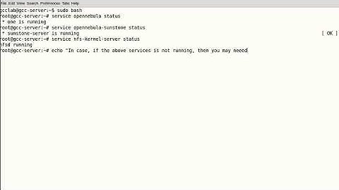 Step-1:  Checking the Service Status for OpenNebula, OpenNebula Sunstone, NFS (Network Filesystem)